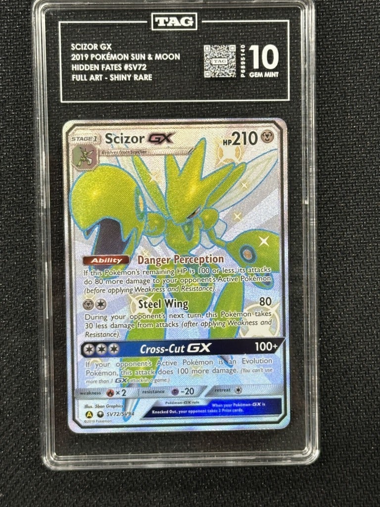 Scizor GX Shiny Full Art TAG 10 Hidden Fates Pokemon Card (1 of 2)