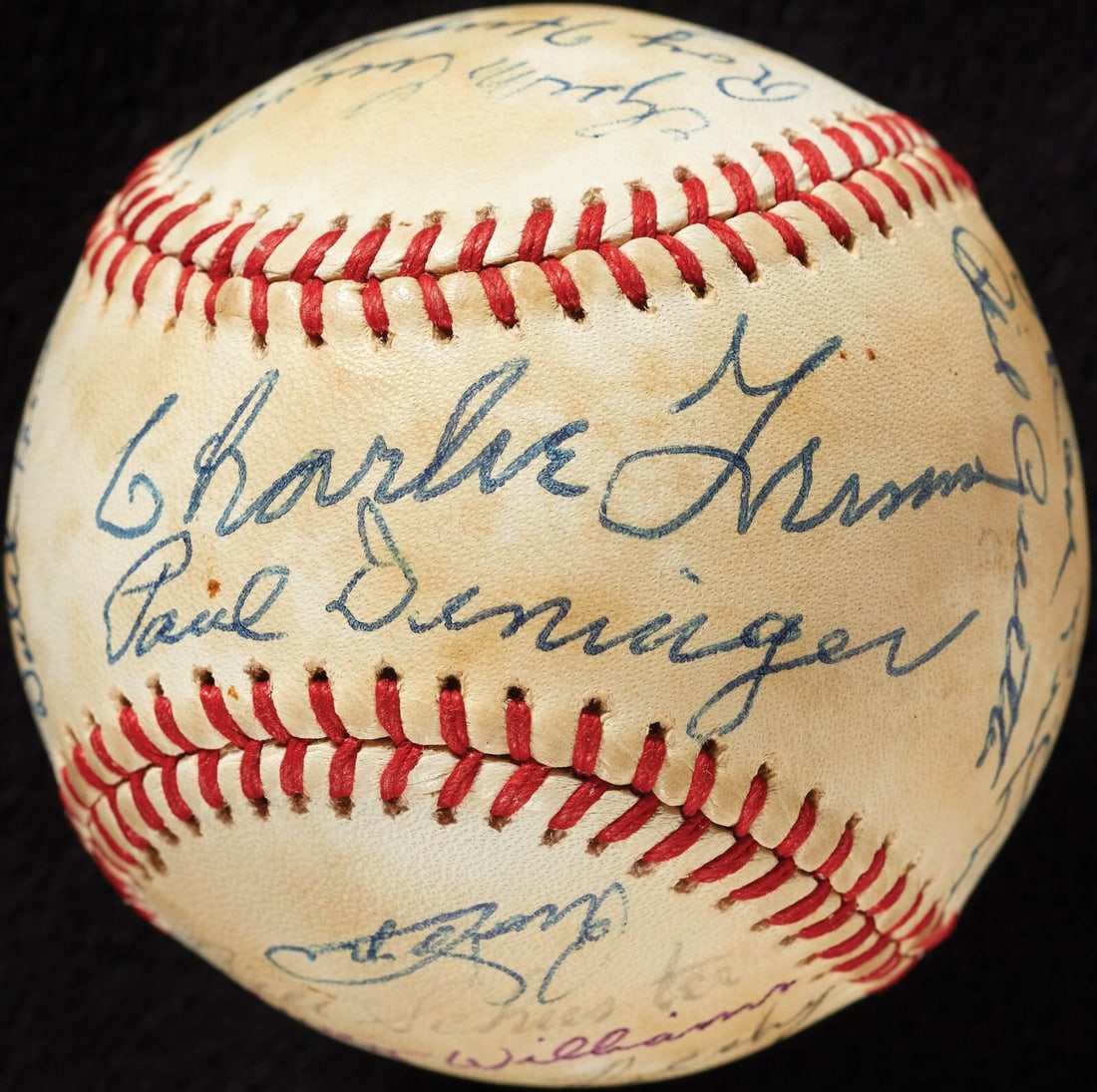 1950s Chicago Cubs Multi Signed Baseball 20 Autographs Ernie Banks Beckett COA: 1950s Chicago Cubs Multi Signed Baseball 20 Autographs Ernie Banks Beckett COA This Official National League Feeney baseball is a unique collectible featuring the signatures of 20 legendary players fr