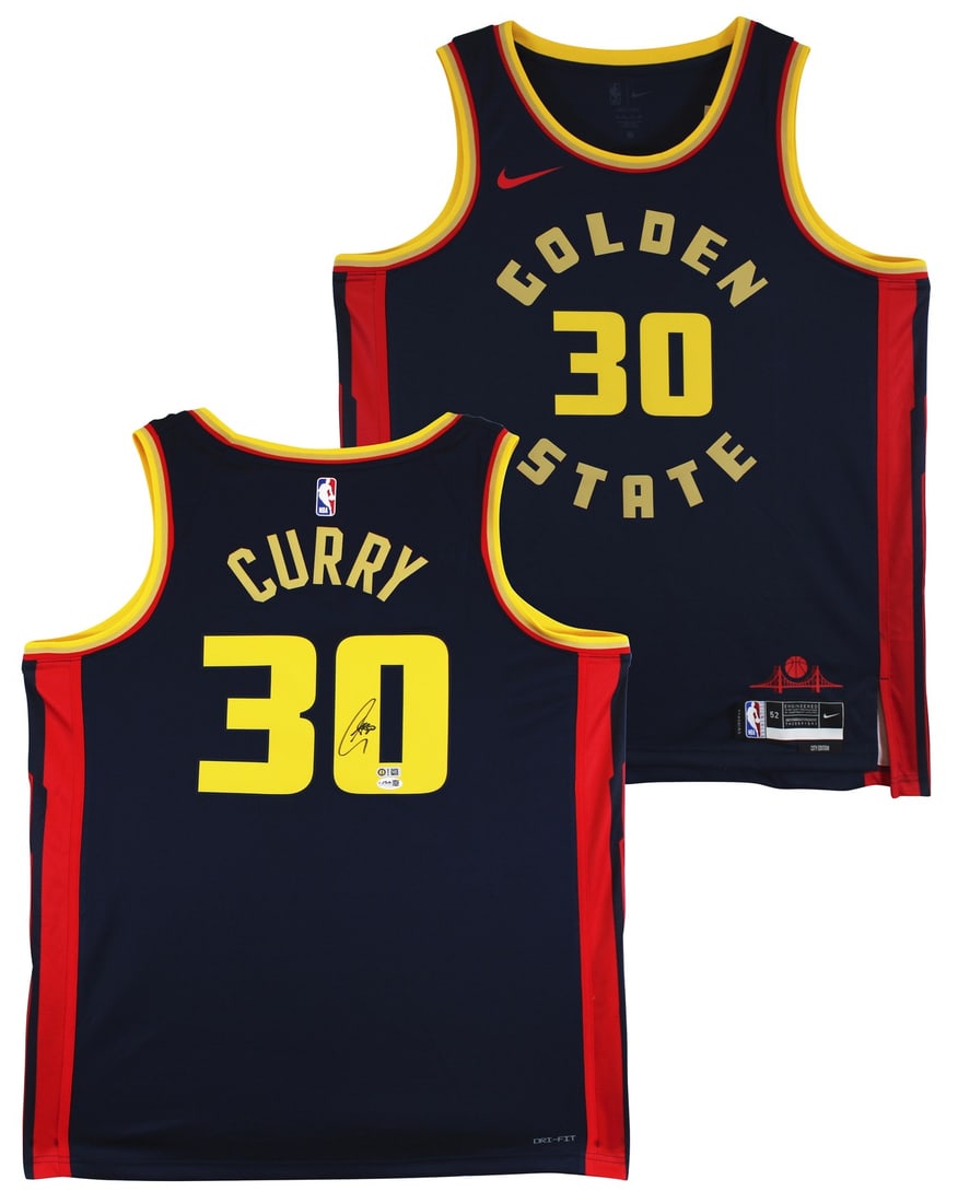 Stephen Curry Signed Navy Blue Nike 2024 City Jersey JSA COA: Stephen Curry Signed Navy Blue Nike 2024 City Jersey JSA COA Celebrate your love for the Golden State Warriors with this authentic, navy blue Nike 2024 City Edition Swingman Jersey, personally signed