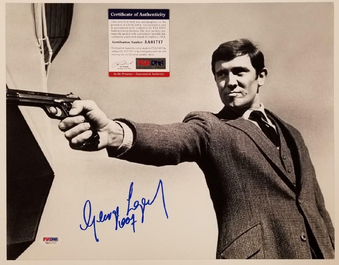 George Lazenby Signed 11x14 James Bond Photo PSA Authenticated (1 of 1)