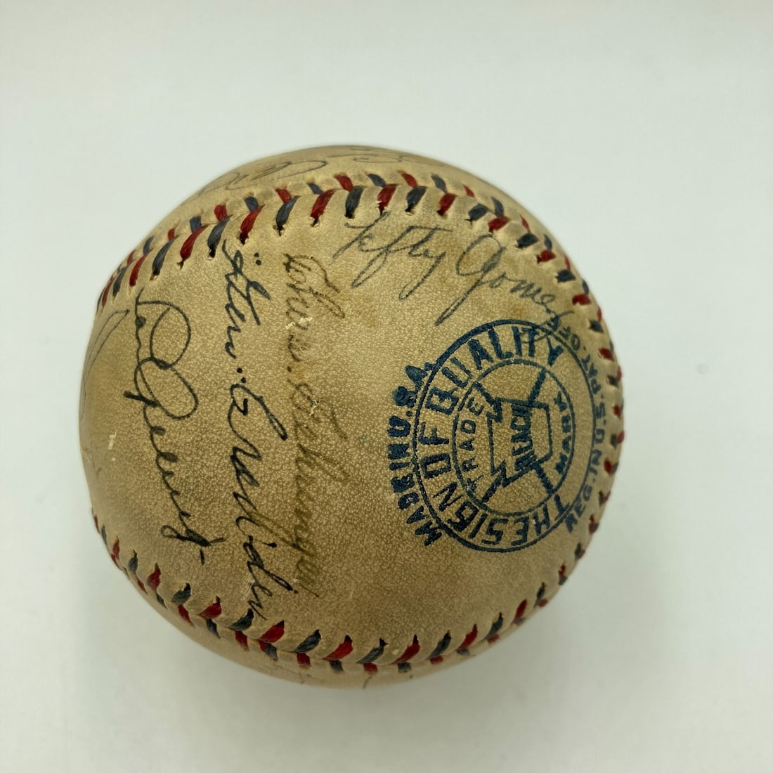 Babe Ruth Lou Gehrig 1933 All-Star Game Signed Baseball JSA COA - 9
