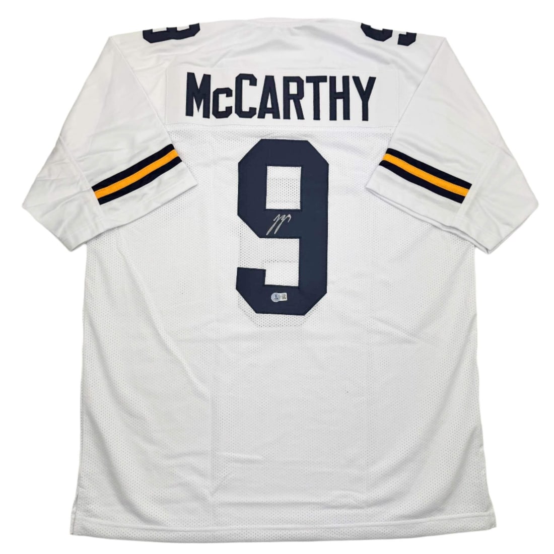 Autographed J.J. McCarthy Michigan Football Jersey Beckett COA: Autographed J.J. McCarthy Michigan Football Jersey Beckett COA Celebrate your passion for college football with this autographed J.J. McCarthy Michigan White Football Jersey, complete with a Beckett C