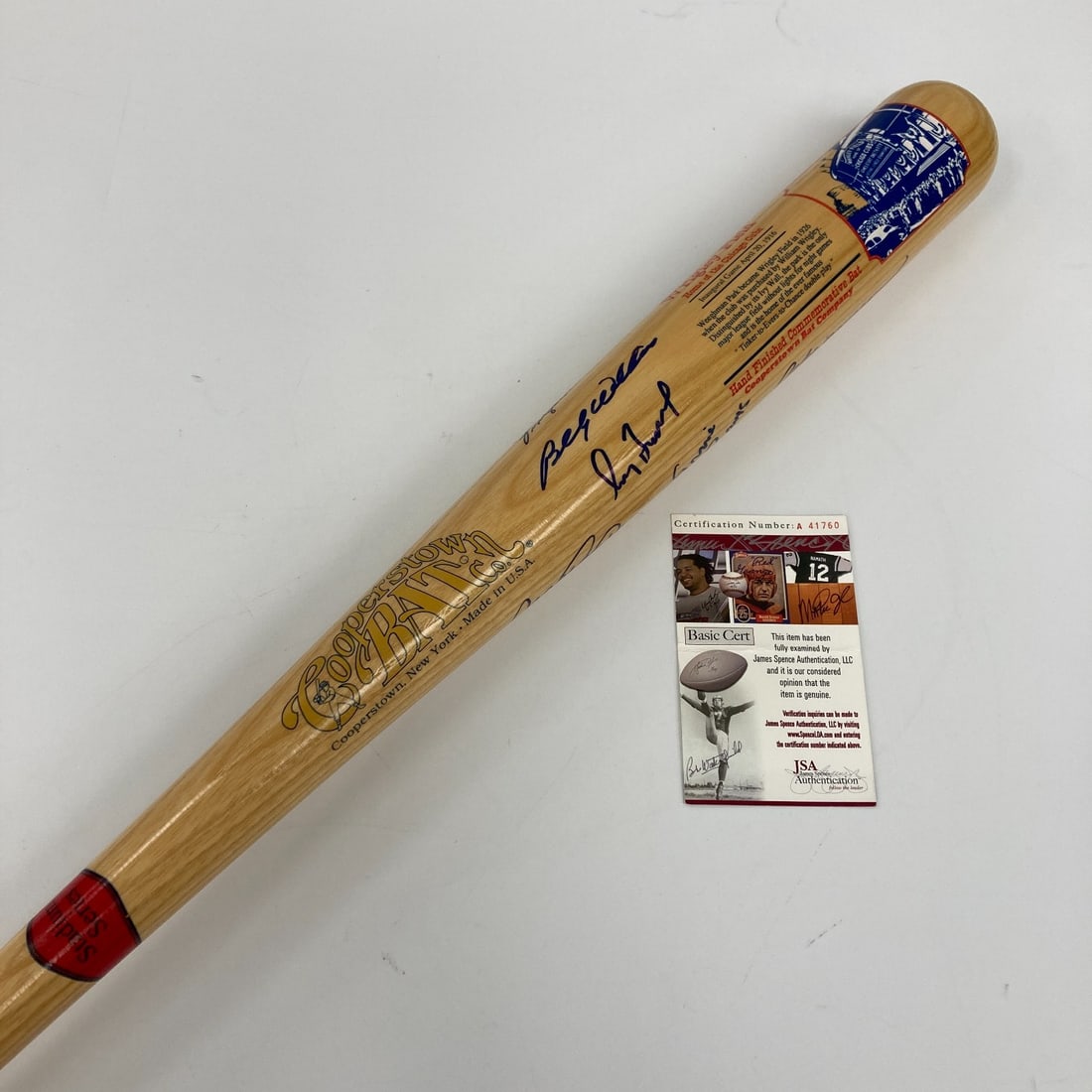 Chicago Cubs HOF Signed Bat Ernie Banks Maddux Sandberg Sosa JSA: Chicago Cubs HOF Signed Bat Ernie Banks Maddux Sandberg Sosa JSA Celebrate the legacy of the Chicago Cubs with this commemorative Cooperstown Bat Co. Wrigley Field bat, signed by nine baseball legends
