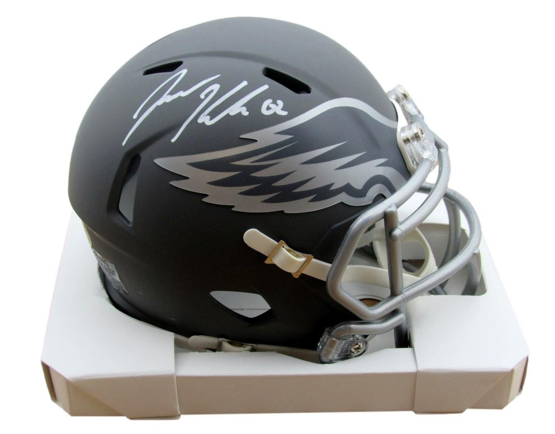 Jason Kelce Autographed Eagles Mini Helmet PSA/DNA Certified: Jason Kelce Autographed Eagles Mini Helmet PSA/DNA Certified This Jason Kelce Autographed Philadelphia Eagles Slate Mini Football Helmet is a must-have for any football fan. Authenticated by Professio