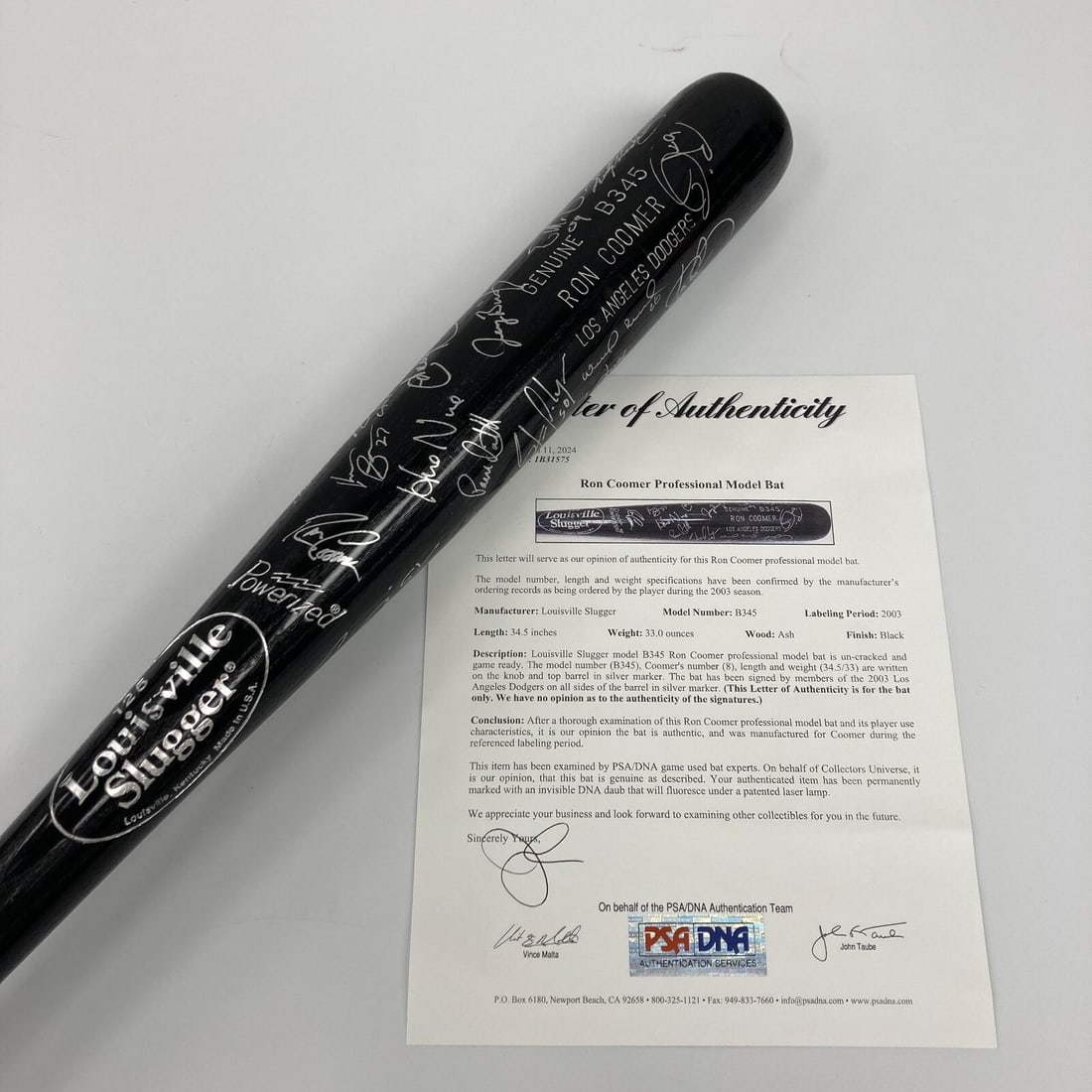 2003 Dodgers Team Signed Bat Rickey Henderson Adrian Beltre PSA LOA: 2003 Dodgers Team Signed Bat Rickey Henderson Adrian Beltre PSA LOA This 2003 Louisville Slugger B345 Professional Bat, game-issued and uncracked, is a remarkable piece for any baseball enthusiast. Si