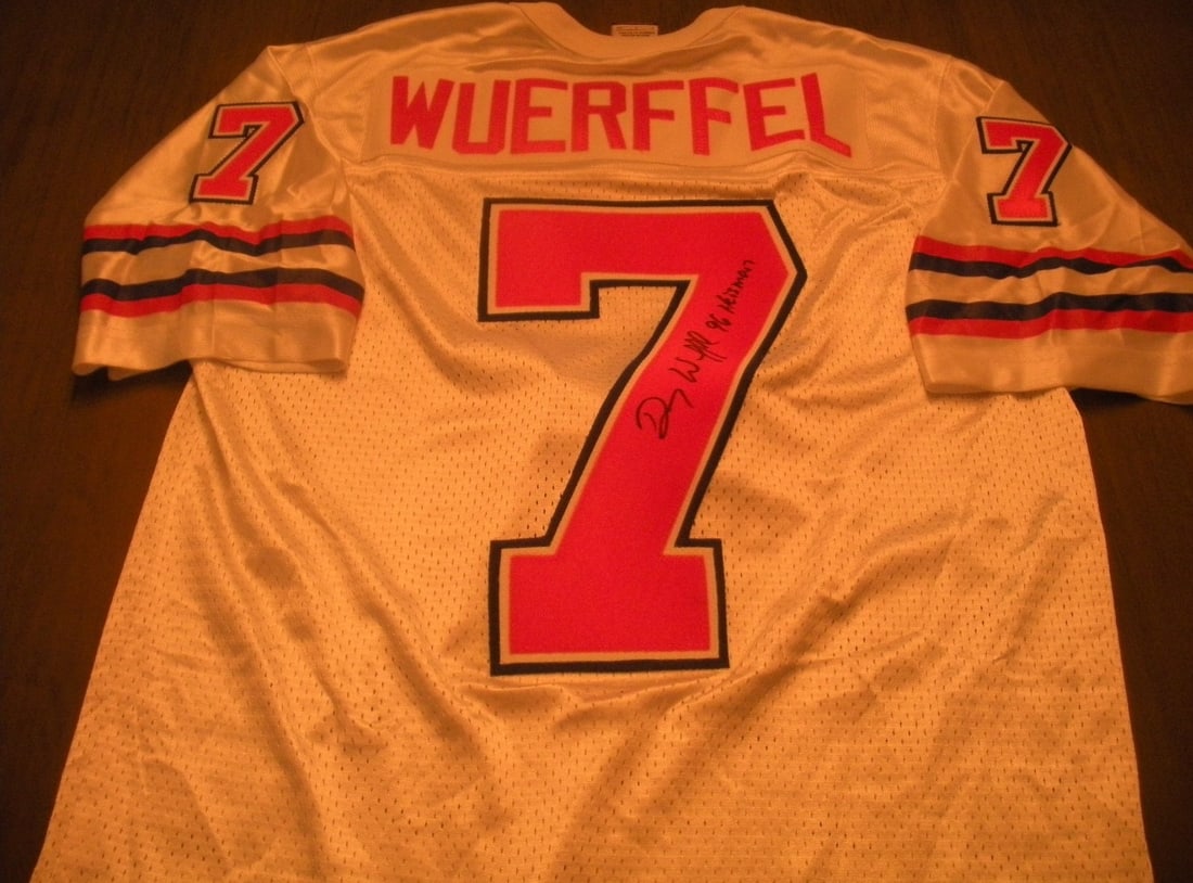 Danny Wuerffel Signed Florida Gators Nike Jersey with COA: Danny Wuerffel Signed Florida Gators Nike Jersey with COA This is an official licensed Nike jersey signed by Danny Wuerffel, featuring the Florida Gators' logo. The jersey is an original piece, not a