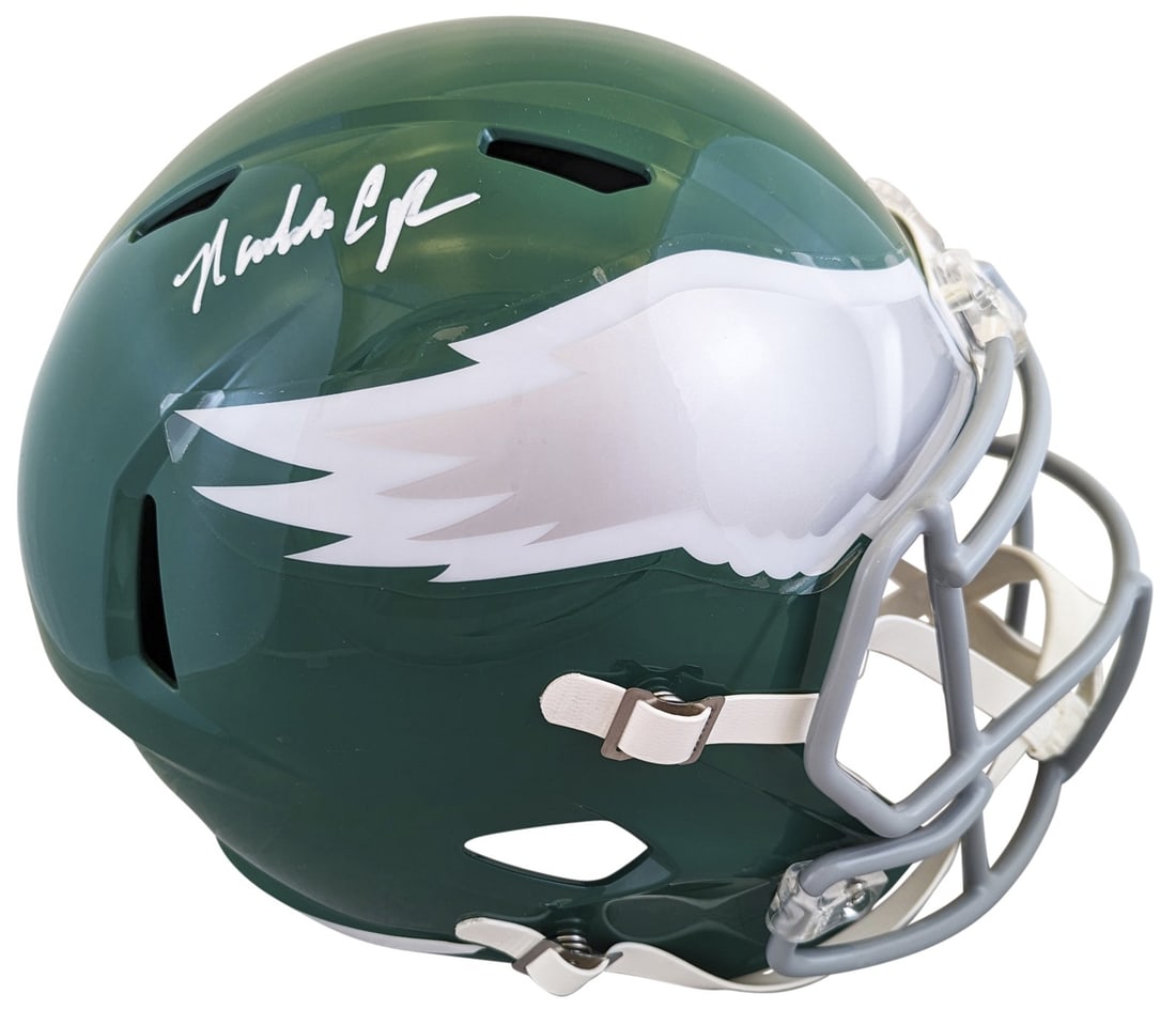 Randall Cunningham Signed Eagles Full Size Helmet BAS Witness: Randall Cunningham Signed Eagles Full Size Helmet BAS Witness This Philadelphia Eagles Full Size Speed Replica Helmet is personally signed by legendary quarterback Randall Cunningham, who played for t