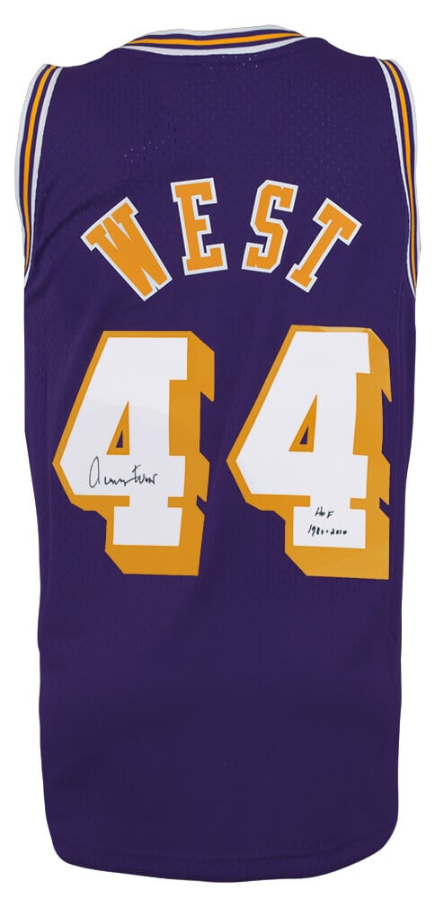 Jerry West Signed Lakers 1971-72 Purple Swingman Jersey HOF Inscription: Jerry West Signed Lakers 1971-72 Purple Swingman Jersey HOF Inscription This authentic Los Angeles Lakers jersey features the legendary Jerry West's signature along with the 'HOF 1980, 2010' inscripti