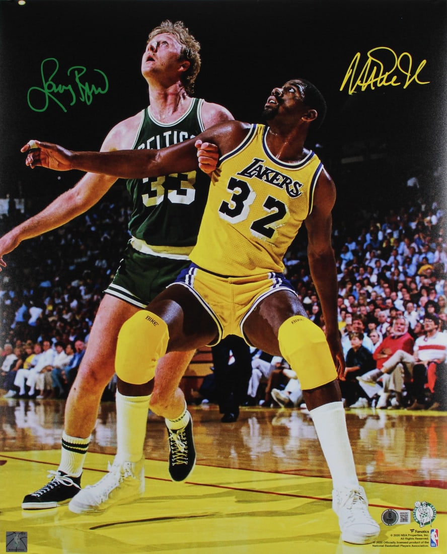 Magic Johnson Larry Bird Signed 16x20 Photo Beckett Authenticated (1 of 2)