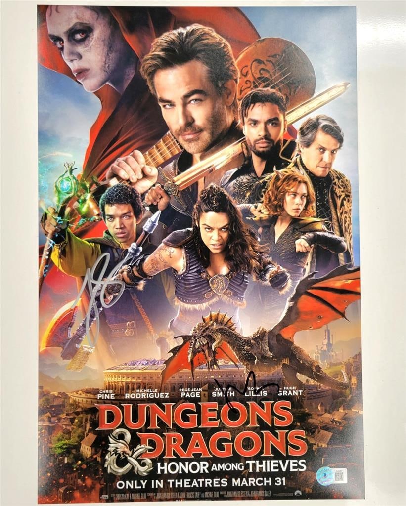 Justice Smith Hugh Grant Signed Dungeons Dragons 11x17 Photo Beckett Authenticated (1 of 3)