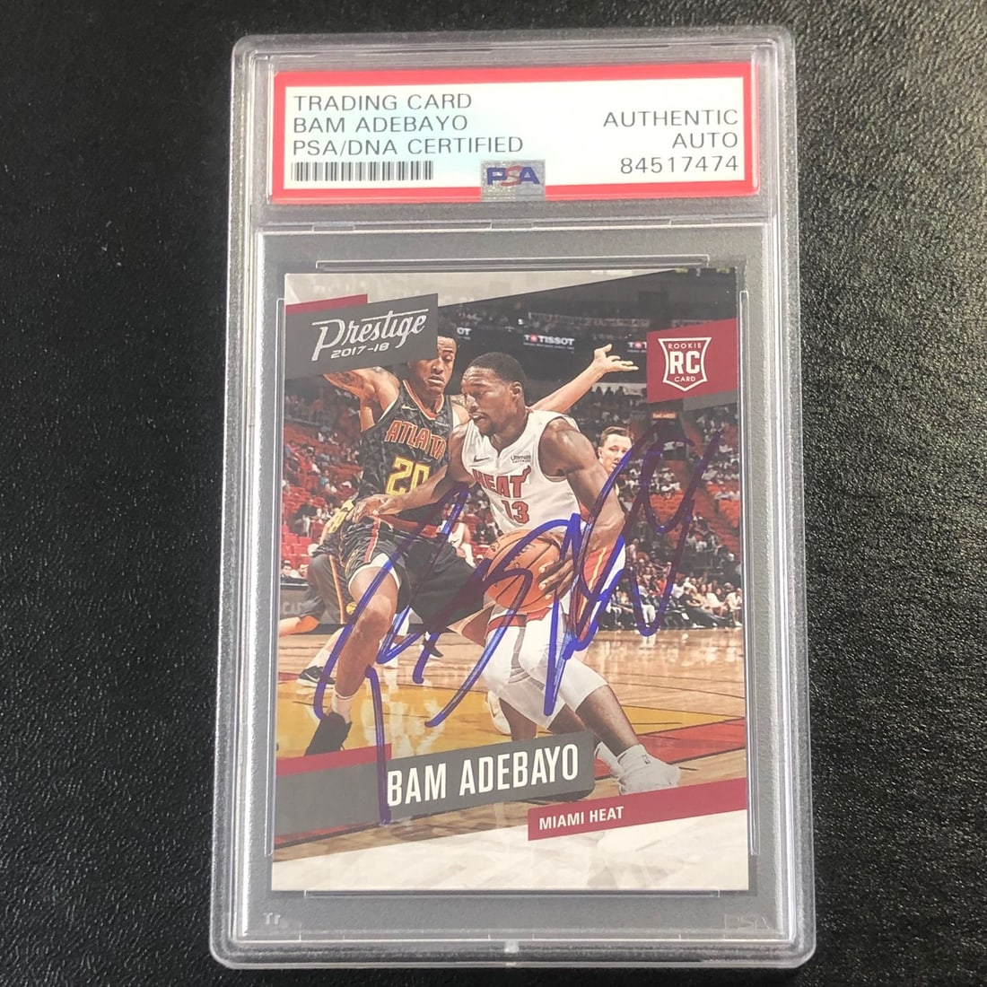 2017-18 Panini PRESTIGE Bam Adebayo Signed Rookie Card PSA Certified: 2017-18 Panini PRESTIGE Bam Adebayo Signed Rookie Card PSA Certified This is a 2017-18 Panini PRESTIGE #164 rookie card featuring a signed autograph from NBA player Bam Adebayo. The signature has been