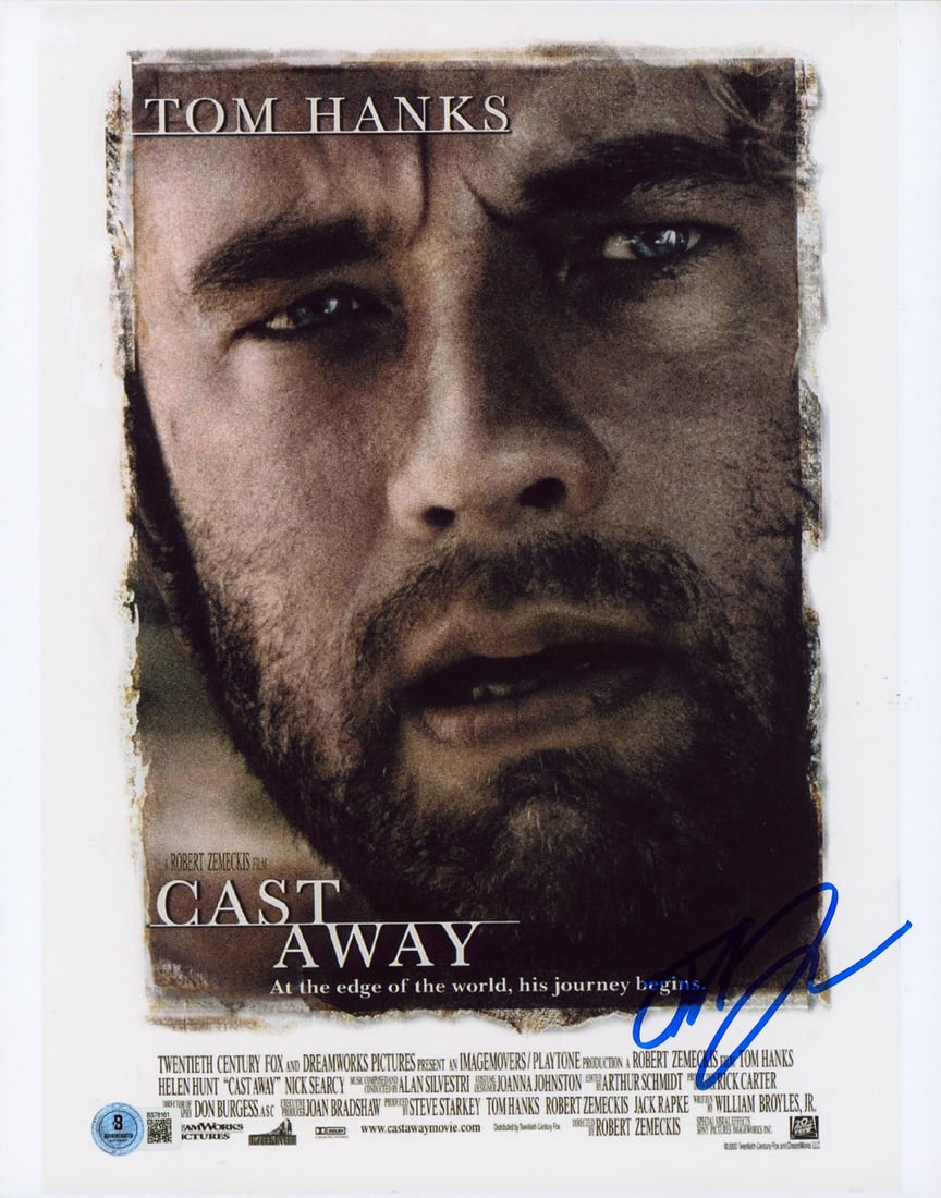 Robert Zemeckis Signed 11x14 Cast Away Photo Beckett Authenticated: Robert Zemeckis Signed 11x14 Cast Away Photo Beckett Authenticated This is an authentic signed 11x14 vertical photograph featuring Robert Zemeckis, the acclaimed director of the film "Cast Away." The