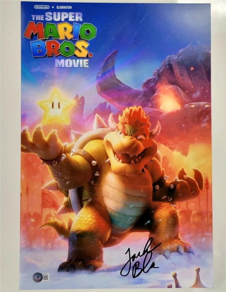 Jack Black Signed Bowser Photo 12x18 Beckett Authenticated: Jack Black Signed Bowser Photo 12x18 Beckett Authenticated This is an original 12x18 photograph featuring Bowser from The Super Mario Bros. Movie, signed by Jack Black. The autograph is authenticated