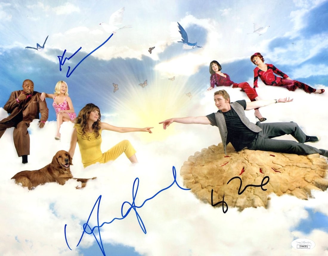 Pushing Daisies 11X14 Photo Multi Signed by Chenoweth Pace Friel JSA Authenticated: Pushing Daisies 11X14 Photo Multi Signed by Chenoweth Pace Friel JSA Authenticated This stunning 11" x 14" photograph from the beloved series "Pushing Daisies" features the autographs of stars Kristin