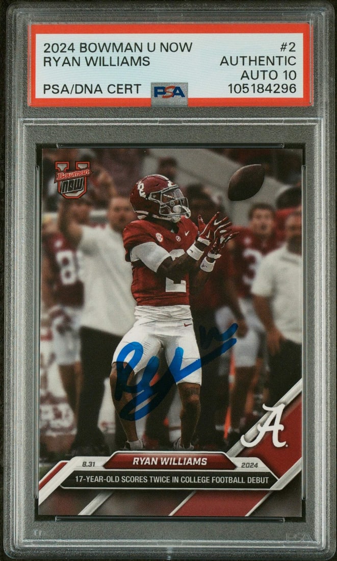 2024 Topps Bowman U Now Ryan Williams #2 Rookie Card PSA 10 Autographed (1 of 2)