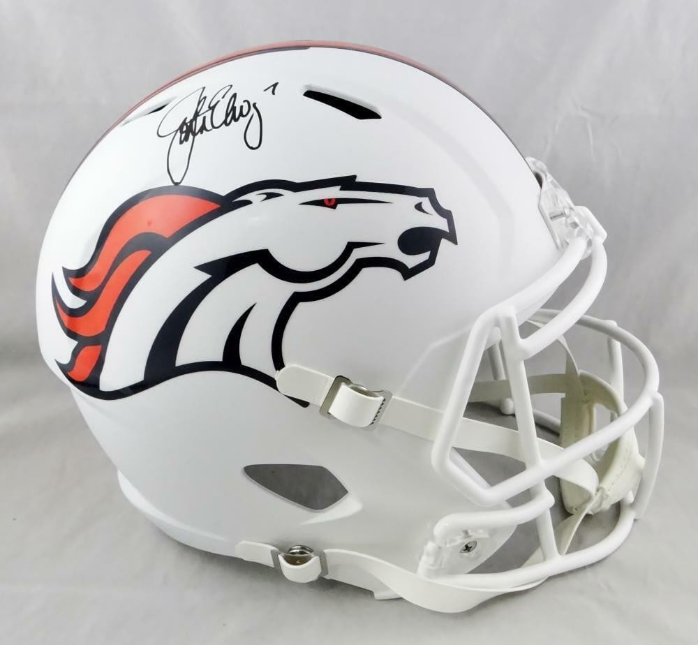 John Elway Signed Denver Broncos Full Size Helmet JSA Auth (1 of 6)