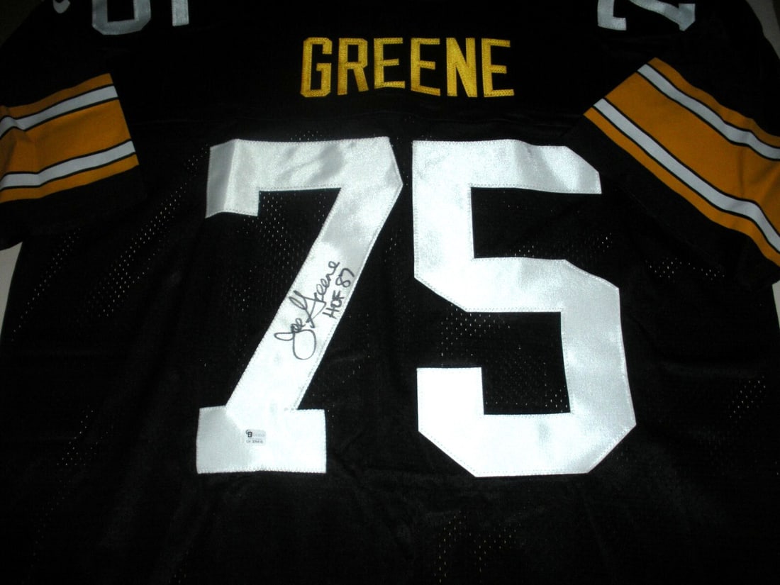 Joe Greene Pittsburgh Steelers Signed Nike Jersey BAS Authenticated: Joe Greene Pittsburgh Steelers Signed Nike Jersey BAS Authenticated This official licensed Nike jersey features the signature of Joe Greene, a member of the Pro Football Hall of Fame. The jersey is a