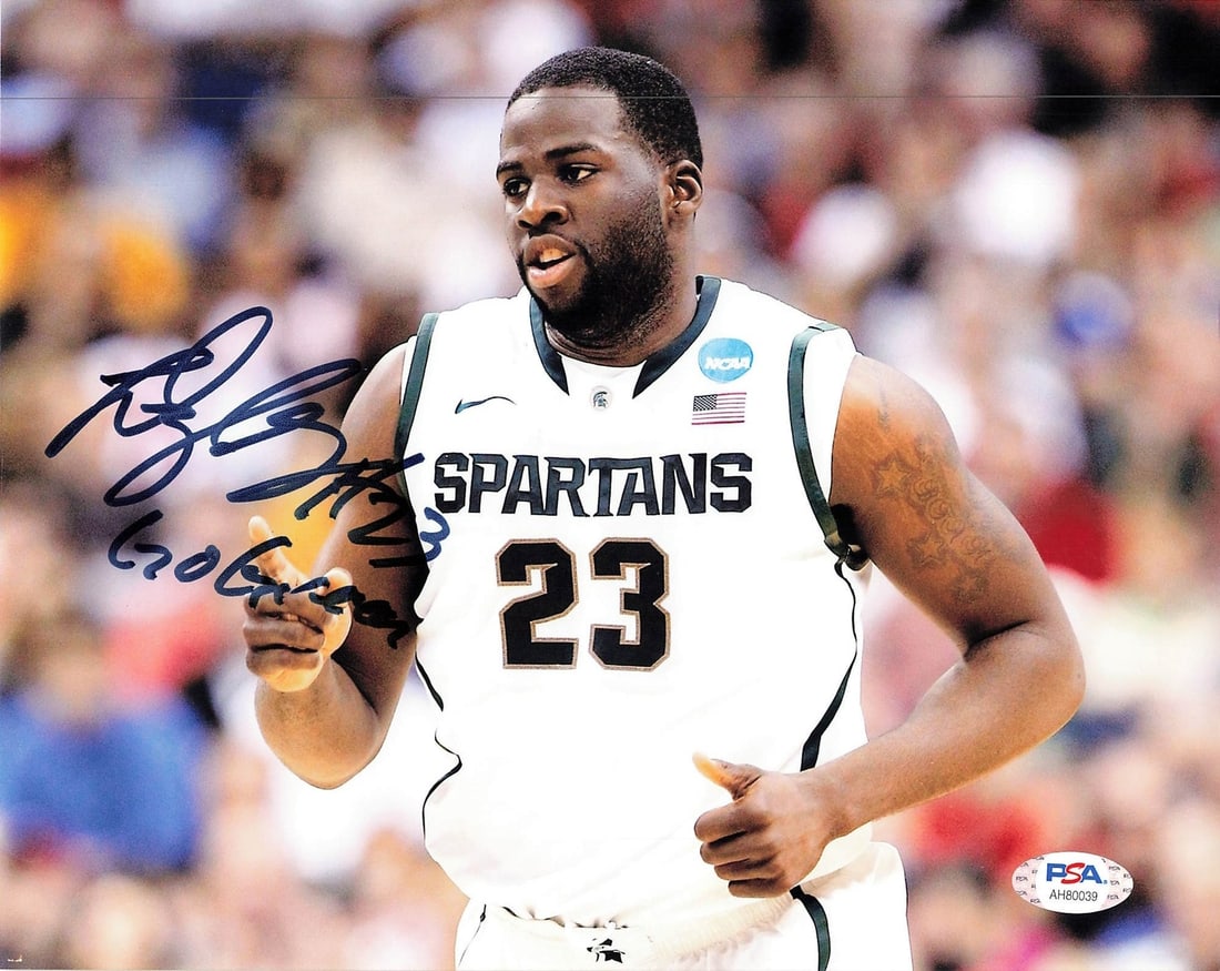 Draymond Green Signed 8x10 Photo PSA/DNA Autographed Warriors Go Green: Draymond Green Signed 8x10 Photo PSA/DNA Autographed Warriors Go Green This professionally printed 8x10 photograph features Draymond Green, a standout player for the Golden State Warriors and Michigan