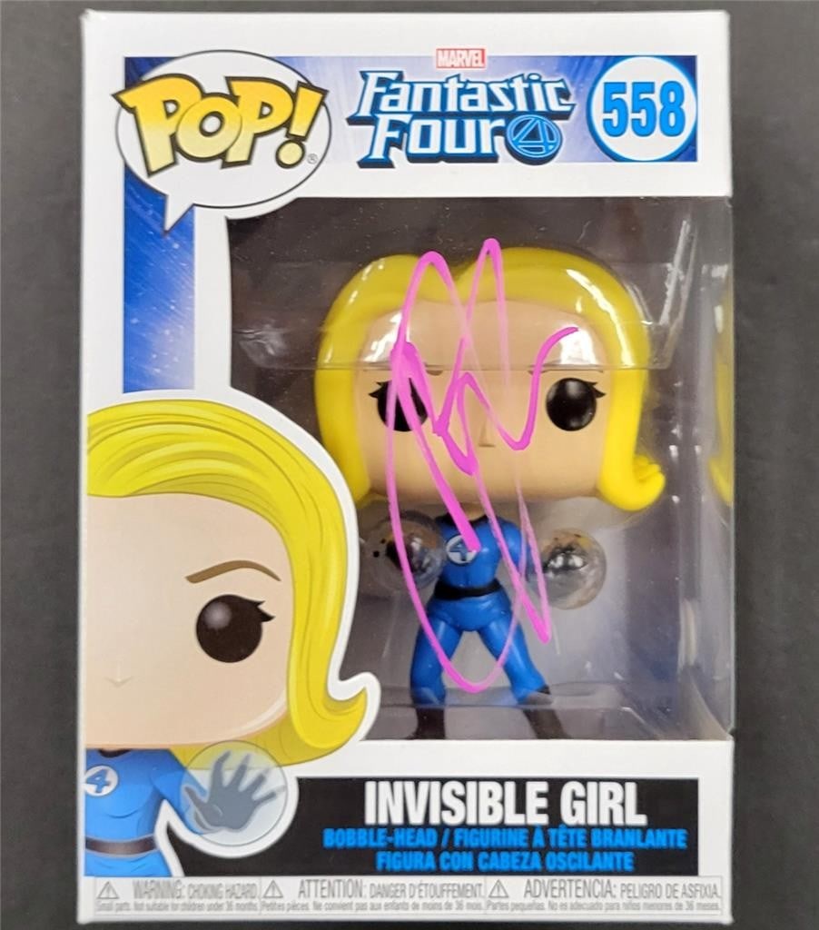 Jessica Alba Autographed Invisible Girl Funko Pop! JSA Certified Fantastic Four: Jessica Alba Autographed Invisible Girl Funko Pop! JSA Certified Fantastic Four This collectible item features a signed Funko Pop! of Jessica Alba as the Invisible Girl from the iconic movie Fantastic