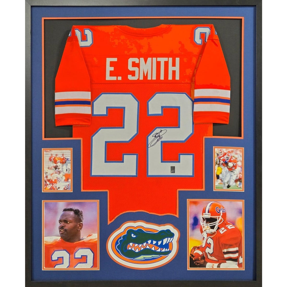 Emmitt Smith Autographed Framed Jersey Florida Gators COA 42x34: Emmitt Smith Autographed Framed Jersey Florida Gators COA 42x34 Celebrate a piece of sports history with this autographed Emmitt Smith framed jersey. This authentic jersey is signed by Emmitt Smith hi