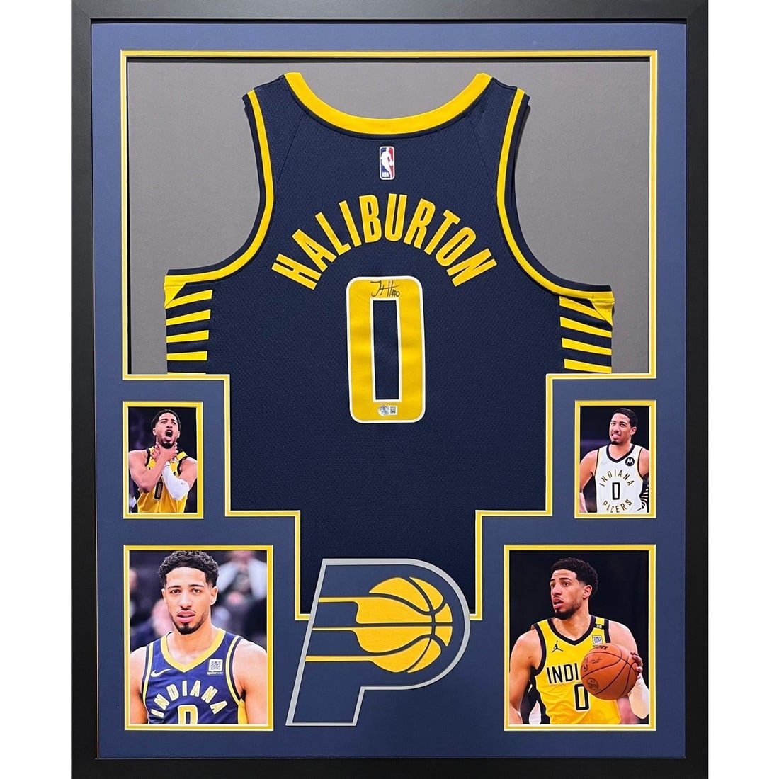 Tyrese Haliburton Signed Framed Jersey Indiana Pacers Beckett Authenticated: Tyrese Haliburton Signed Framed Jersey Indiana Pacers Beckett Authenticated This is an autographed Tyrese Haliburton framed jersey, showcasing the Indiana Pacers. Authenticated by Beckett, a leading a