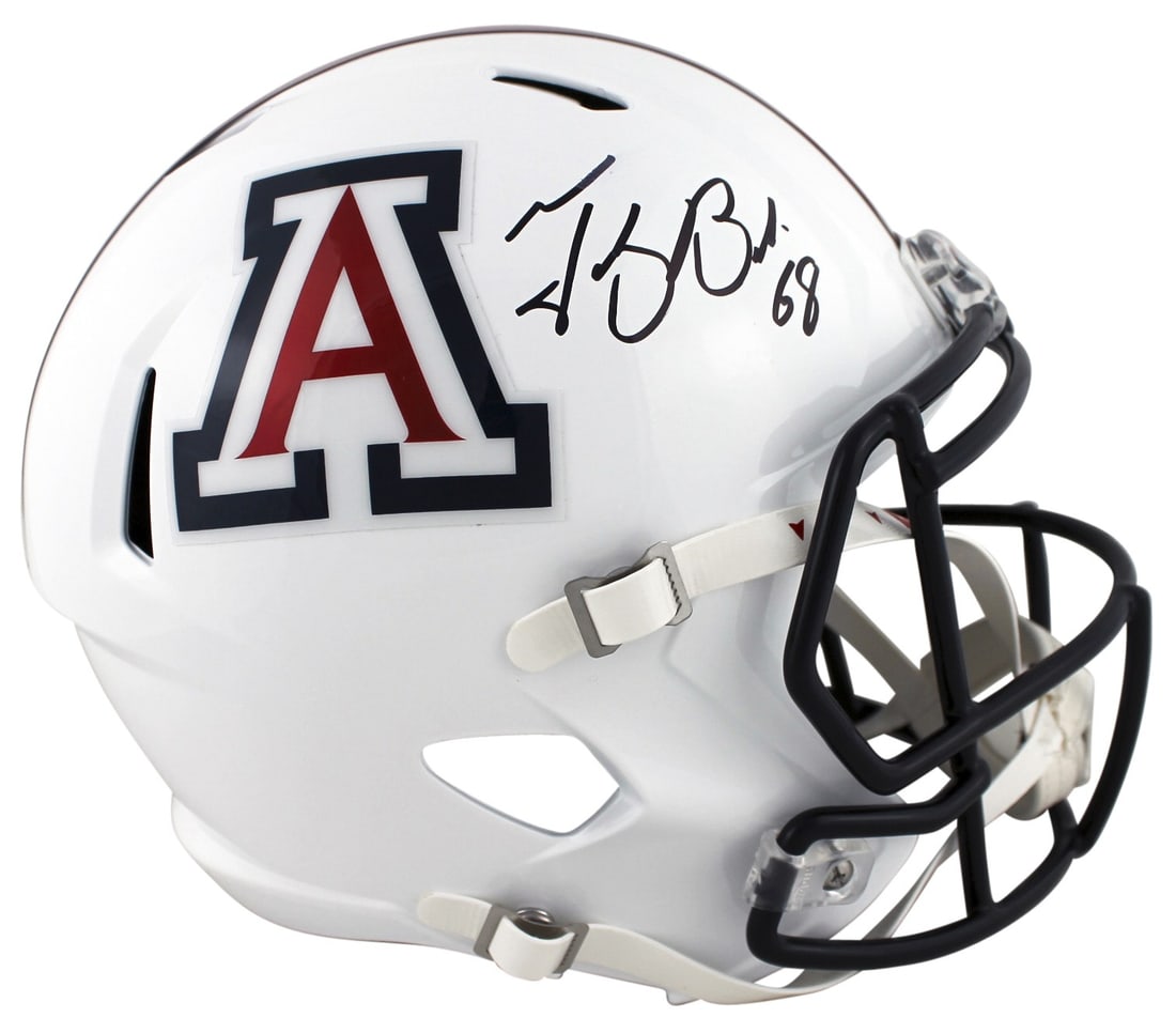 Tedy Bruschi Autographed Arizona Wildcats Full Size Helmet BAS Authenticated: Tedy Bruschi Autographed Arizona Wildcats Full Size Helmet BAS Authenticated This Arizona Wildcats full-size white speed replica helmet is personally signed by Tedy Bruschi, a celebrated player in Ari