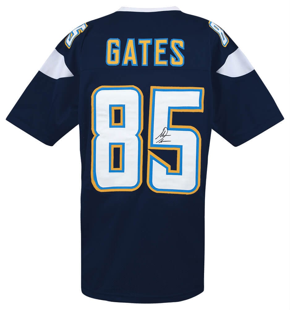 Antonio Gates Signed Navy Custom Jersey Los Angeles Chargers COA: Antonio Gates Signed Navy Custom Jersey Los Angeles Chargers COA Celebrate your love for the Los Angeles Chargers with this authentic navy custom jersey signed by the legendary Antonio Gates. This jer