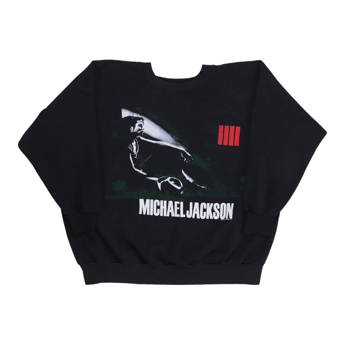Vintage 1988 Michael Jackson Bad Tour Black Poly Cotton Sweatshirt: Vintage 1988 Michael Jackson Bad Tour Black Poly Cotton Sweatshirt This is an original vintage 1988 Michael Jackson Bad sweatshirt, not a modern reproduction. The sweatshirt is black, made from a 50/5