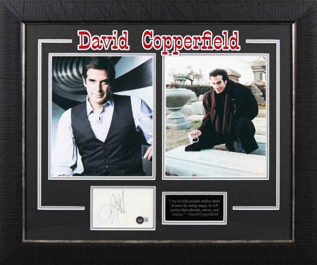 David Copperfield Signed 3x5 Index Card Framed Display Beckett Authenticated: David Copperfield Signed 3x5 Index Card Framed Display Beckett Authenticated This stunning framed display features an authentic autographed 3x5 index card signed by the legendary magician David Copper