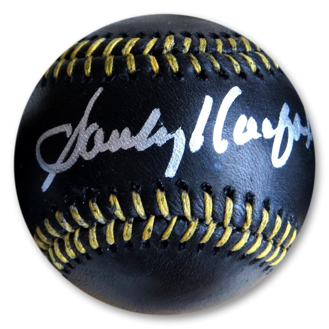 Sandy Koufax Autographed Black MLB Baseball Dodgers JSA Certified: Sandy Koufax Autographed Black MLB Baseball Dodgers JSA Certified This is a black MLB baseball autographed by Hall of Famer Sandy Koufax, renowned pitcher for the Los Angeles Dodgers. The signature is