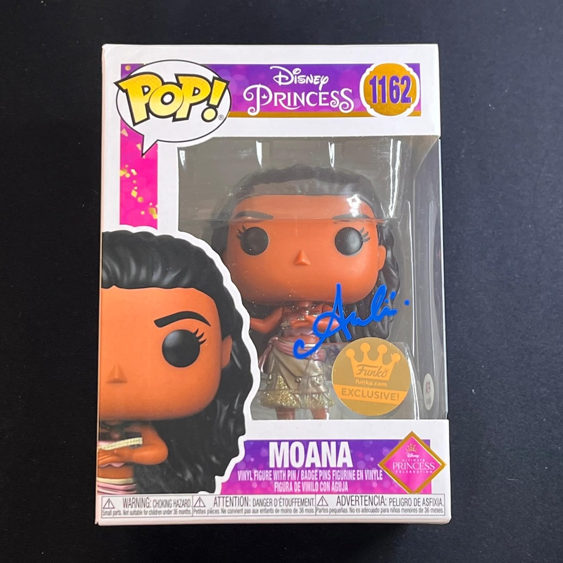 Auli'i Cravalho Signed Moana Funko Pop #1162 PSA/DNA Authentic: Auli'i Cravalho Signed Moana Funko Pop #1162 PSA/DNA Authentic This Funko Pop #1162 features the signature of Auli'i Cravalho, the talented actress who voiced the beloved character Moana. Authenticate