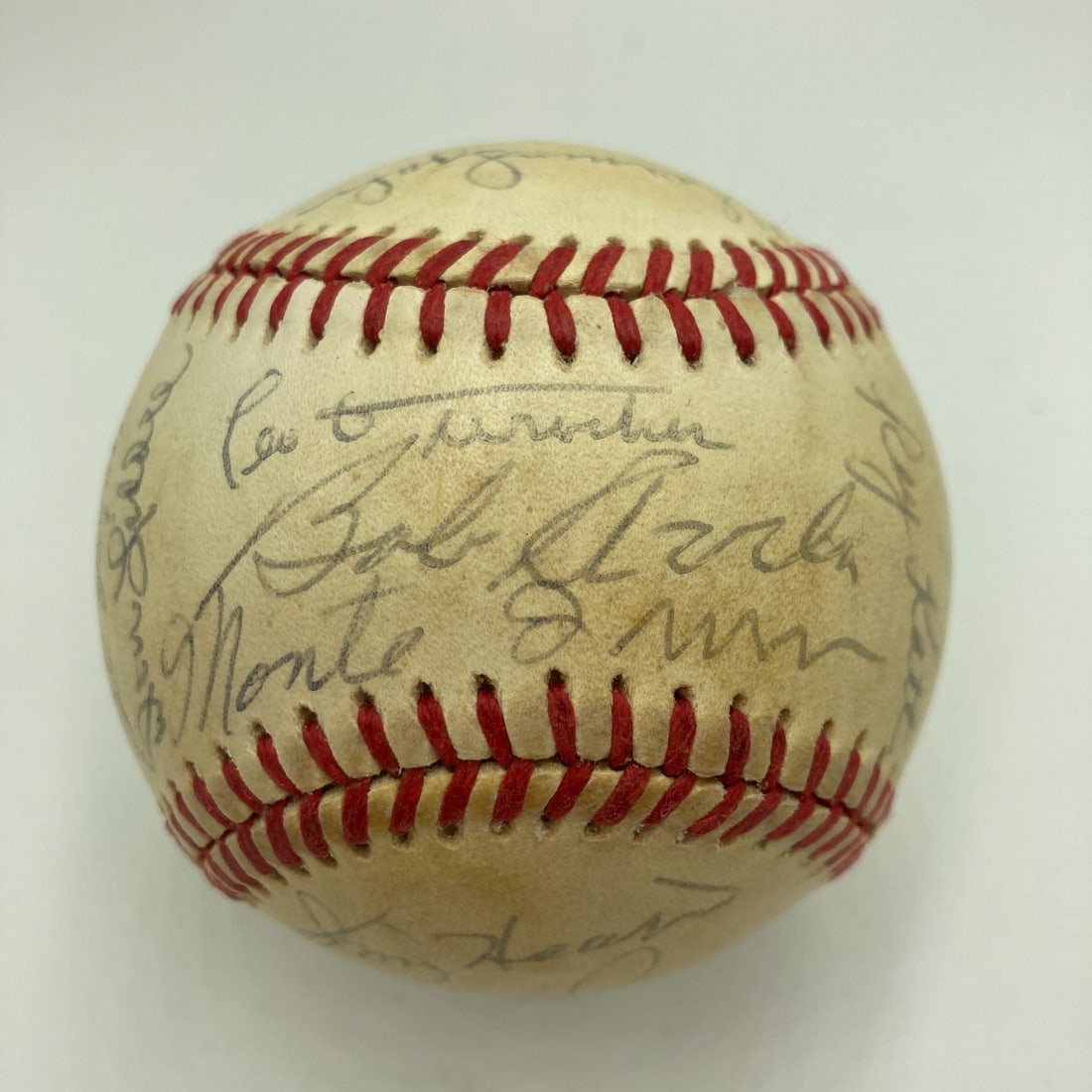 1954 World Series Multi Signed Baseball Giants Indians JSA COA: 1954 World Series Multi Signed Baseball Giants Indians JSA COA This authentic 1954 World Series baseball features signatures from players of the New York Giants and Cleveland Indians, commemorating th