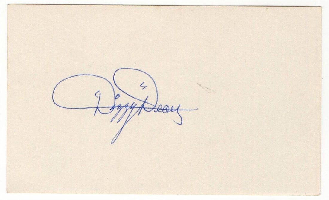 Dizzy Dean Autographed 3X5 Index Card JSA Certified Cardinals HOF: Dizzy Dean Autographed 3X5 Index Card JSA Certified Cardinals HOF Collect a piece of baseball history with this authentic Dizzy Dean signed 3x5 index card. Known for his illustrious career with the St