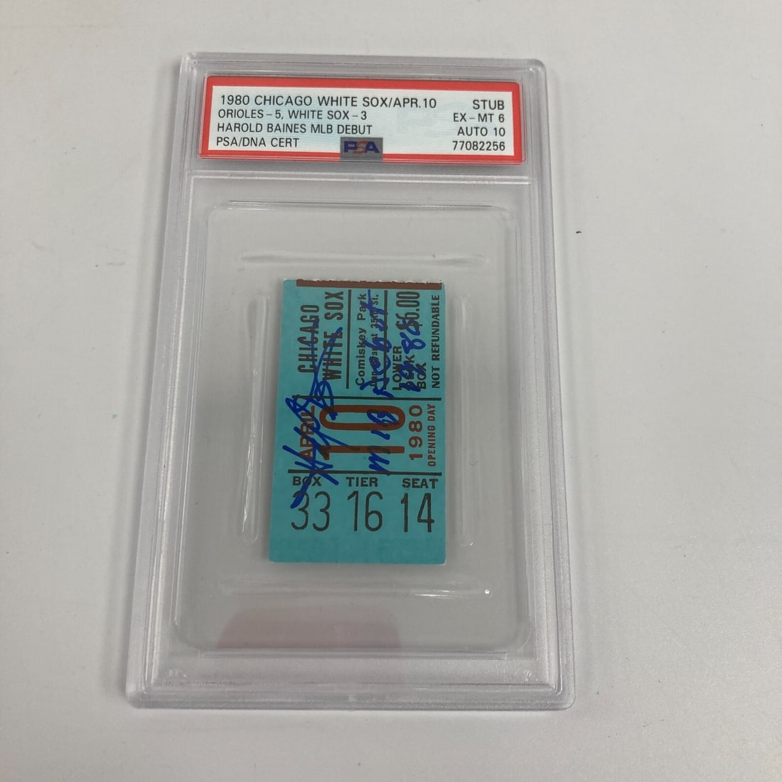 Harold Baines Signed MLB Debut Ticket April 10 1980 PSA Authenticated (1 of 3)