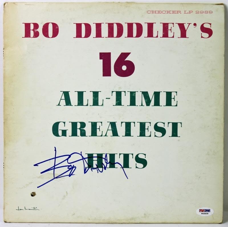 Bo Diddley 16 Greatest Hits Signed Album Cover PSA/DNA Certified: Bo Diddley 16 Greatest Hits Signed Album Cover PSA/DNA Certified Celebrate the musical legacy of Bo Diddley with this authentic signed album cover of "16 Greatest Hits." This item has been certified b