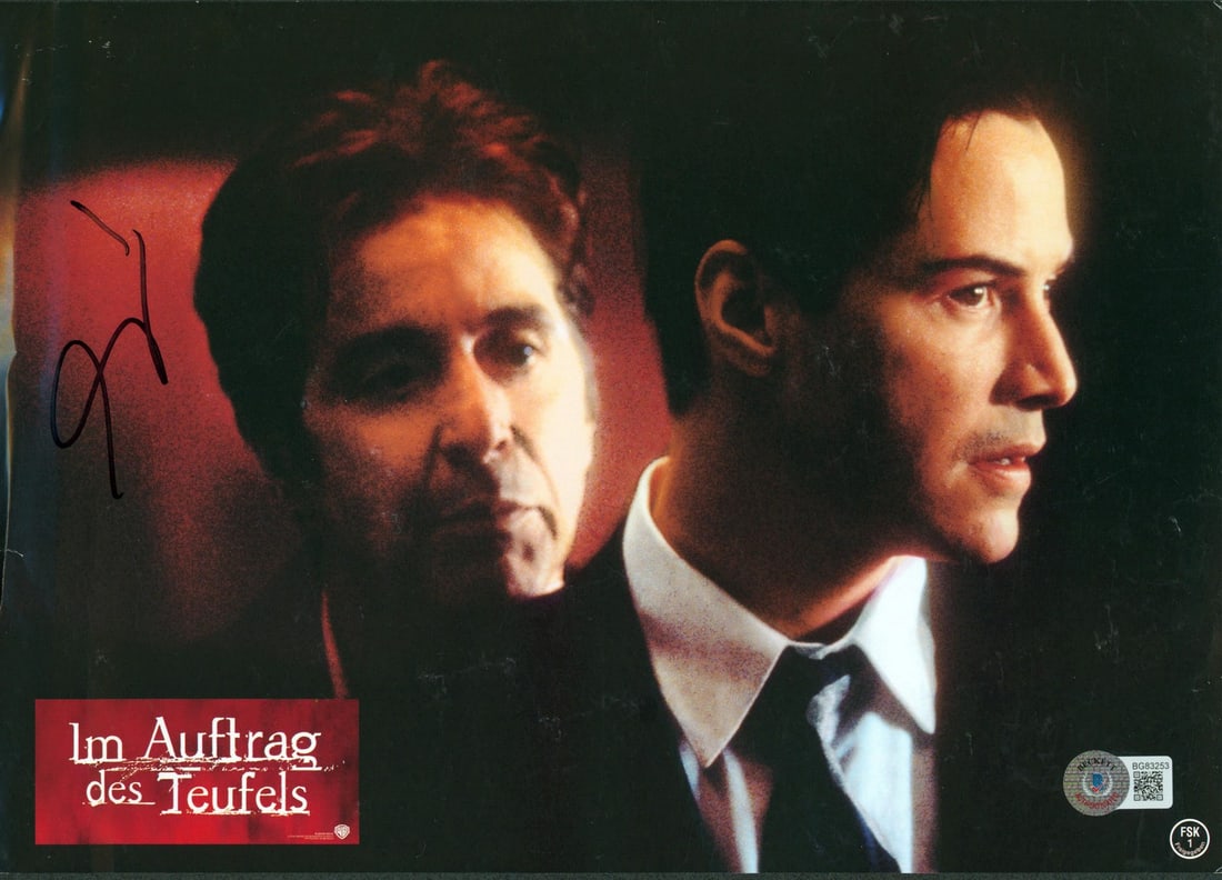 Al Pacino Signed 8.25x11.75 Photo Devil's Advocate Beckett Authenticated: Al Pacino Signed 8.25x11.75 Photo Devil's Advocate Beckett Authenticated This authentic 8.25x11.75 photograph features the signature of Al Pacino, known for his role in the film 'Devil's Advocate.' Th