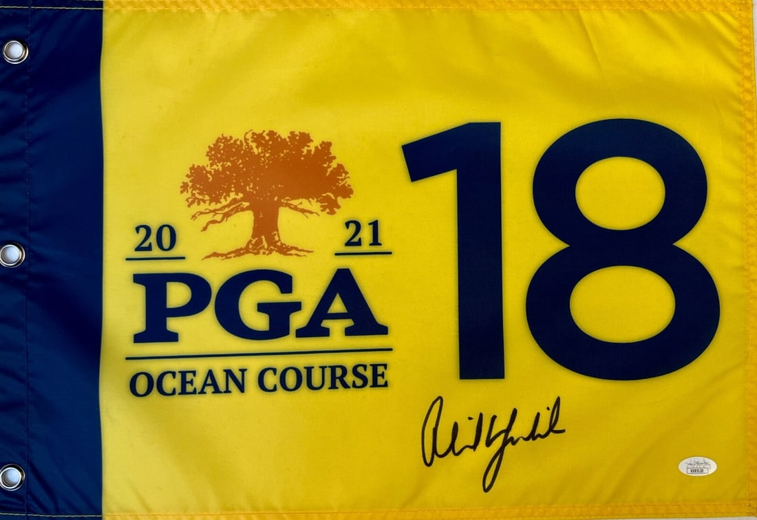 Phil Mickelson Signed 2021 PGA Kiawah Pin Flag JSA Authenticated: Phil Mickelson Signed 2021 PGA Kiawah Pin Flag JSA Authenticated Celebrate a significant moment in golf history with this officially licensed 2021 PGA Championship Ocean Course-Kiawah Island pin flag,