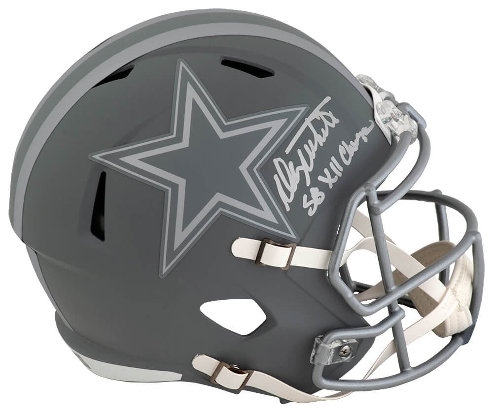 Danny White Signed Dallas Cowboys Slate Helmet SB XII Champs COA: Danny White Signed Dallas Cowboys Slate Helmet SB XII Champs COA Own a piece of football history with this authentic Danny White signed Dallas Cowboys Slate Riddell full-size speed replica helmet. Thi