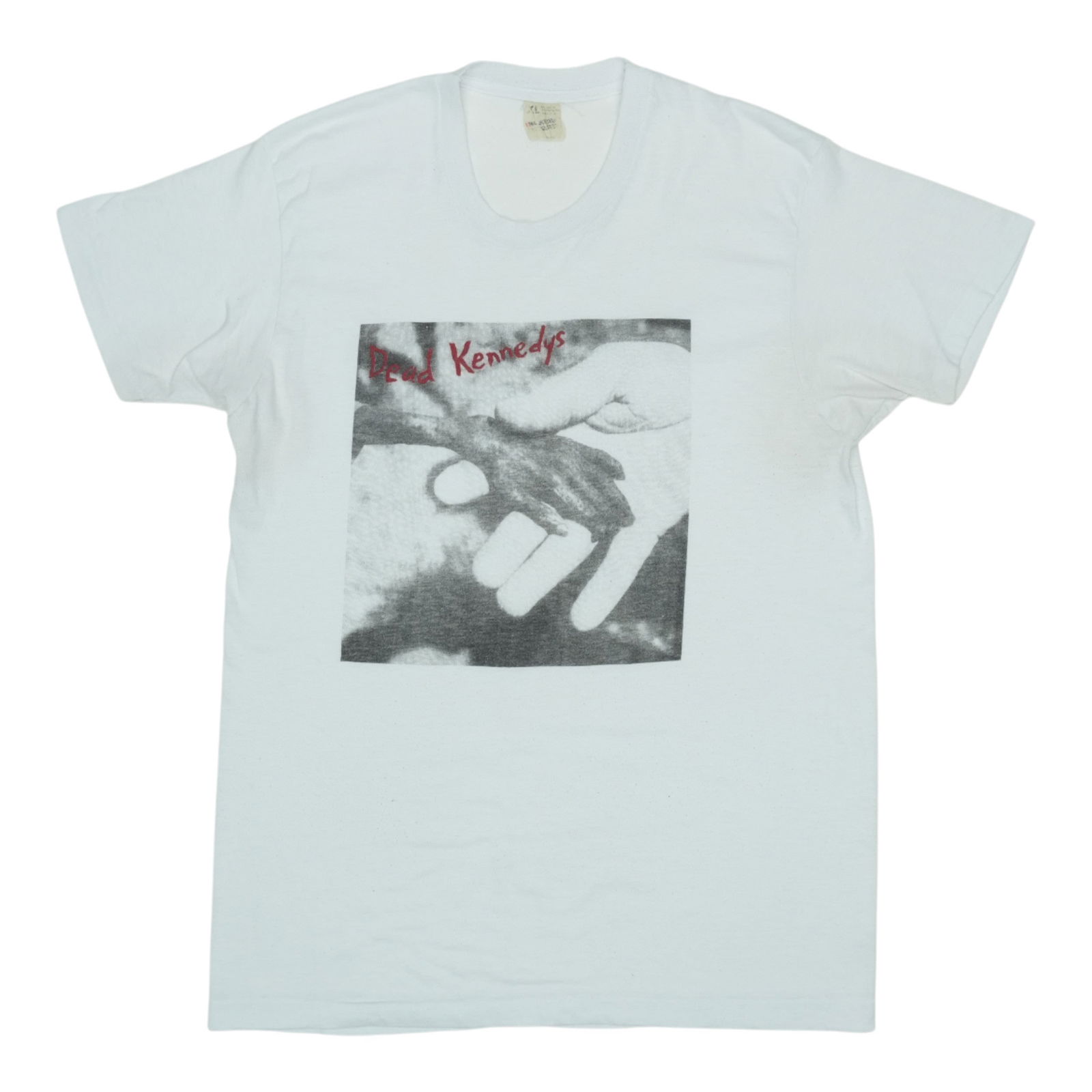 Vintage 1982 Plastic Surgery Disasters Band Tee White 50/50 Poly Cotton: Vintage 1982 Plastic Surgery Disasters Band Tee White 50/50 Poly Cotton This is an original vintage 1982 Dead Kennedys Plastic Surgery Disasters shirt. The shirt features no back graphics and is const