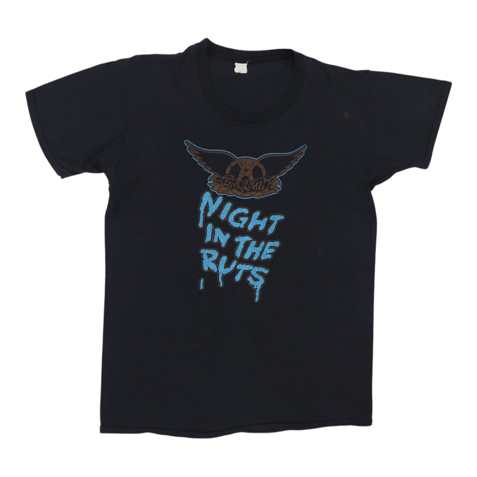 Vintage 1979 Night In The Ruts Aerosmith Black Cotton Concert Shirt: Vintage 1979 Night In The Ruts Aerosmith Black Cotton Concert Shirt This is an original vintage 1979 Aerosmith Night In The Ruts shirt, not a modern reproduction. The shirt features front and back gra