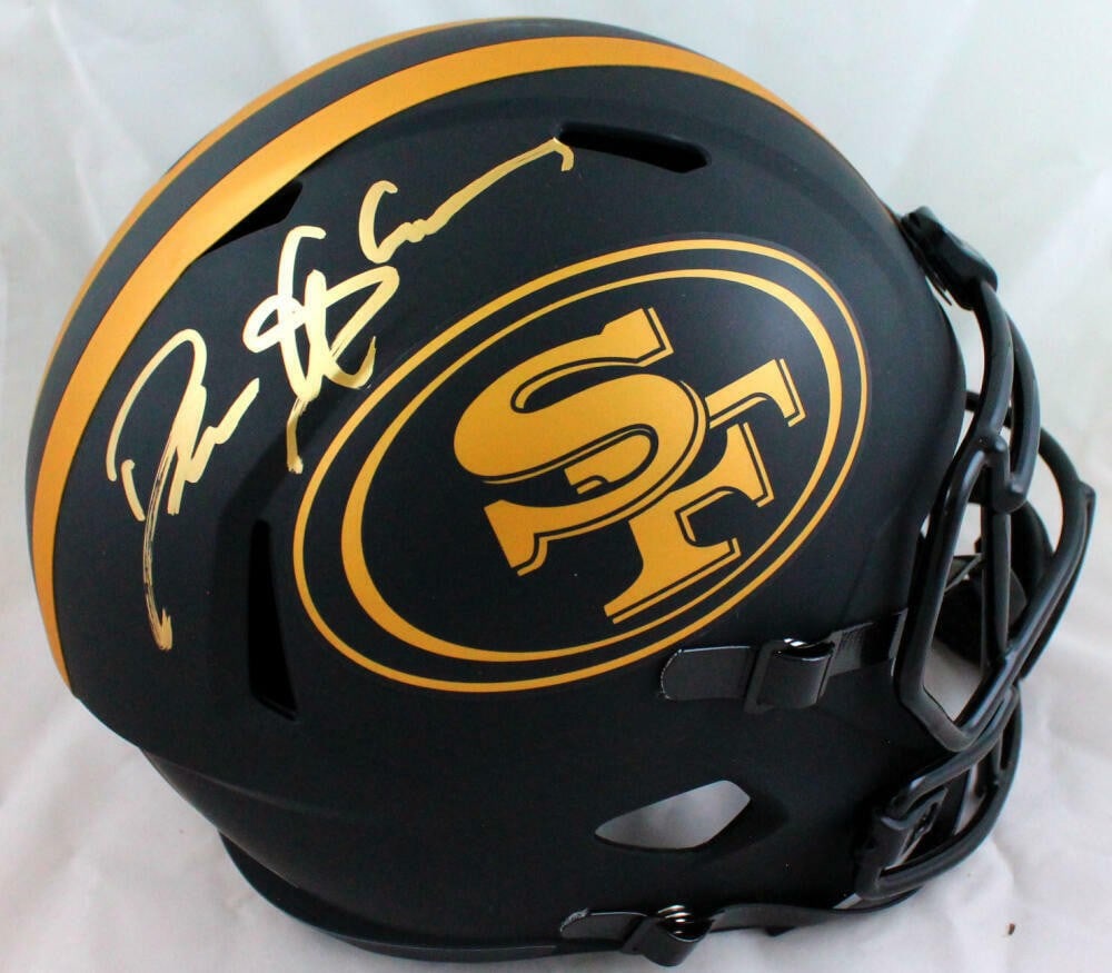 Deion Sanders Autographed San Francisco 49ers Eclipse Helmet Beckett Authenticated: Deion Sanders Autographed San Francisco 49ers Eclipse Helmet Beckett Authenticated This is an original San Francisco 49ers full-size Eclipse helmet signed by renowned football player Deion Sanders. Th
