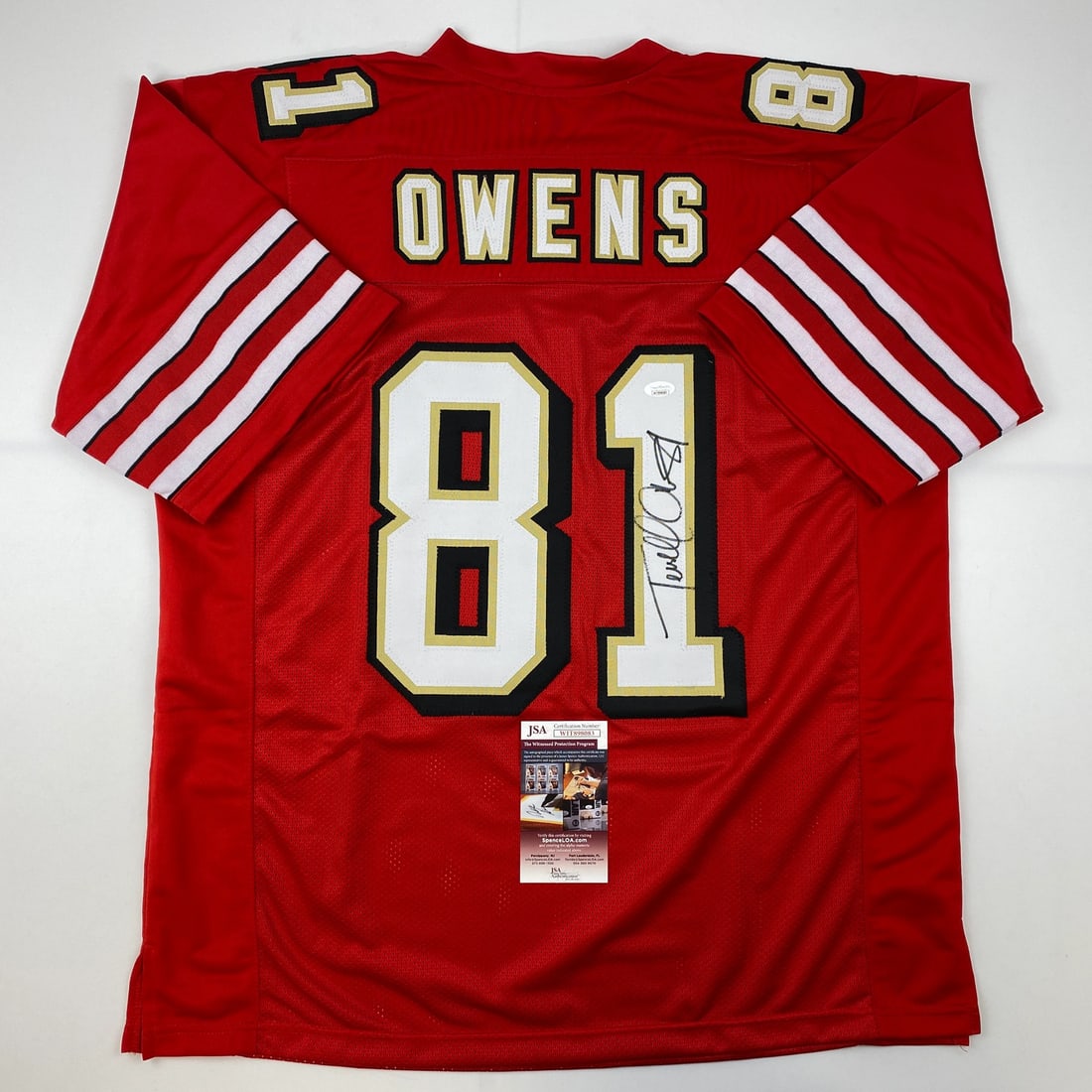 Terrell Owens Autographed San Francisco 49ers Football Jersey JSA COA (1 of 4)