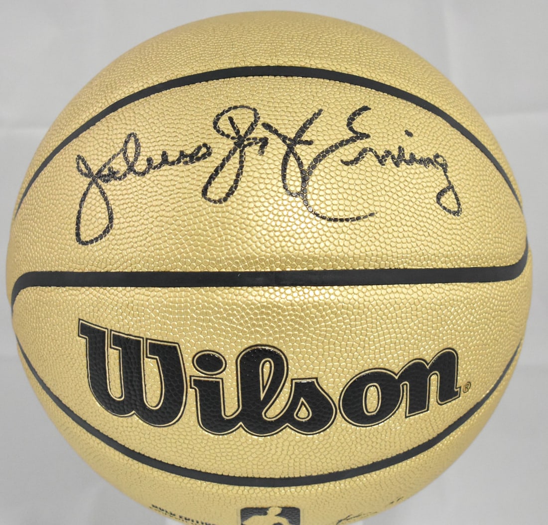 NBA Gold Edition Wilson Basketball Signed by Julius Erving Beckett Authenticated (1 of 3)