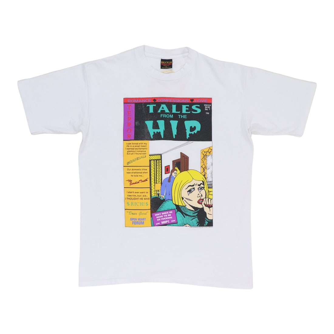 Vintage 1994 The Tragically Hip Tales From The Hip White Cotton Shirt XL: Vintage 1994 The Tragically Hip Tales From The Hip White Cotton Shirt XL This is an original vintage 1994 Tragically Hip "Tales From The Hip" shirt featuring front and back graphics. Crafted from 100%