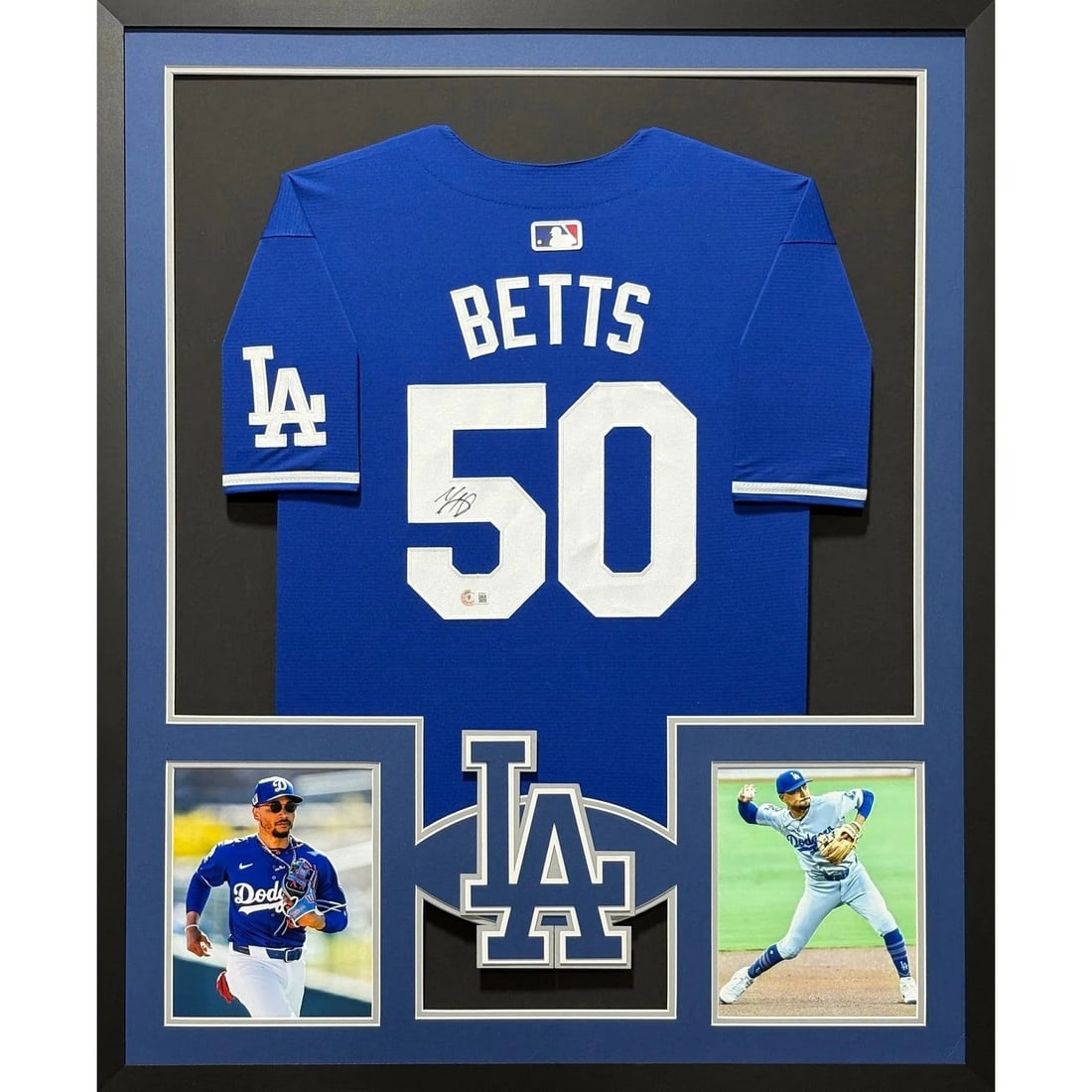 Mookie Betts Autographed Framed Jersey L.A. Dodgers Beckett Authenticated: Mookie Betts Autographed Framed Jersey L.A. Dodgers Beckett Authenticated This stunning autographed Mookie Betts framed jersey is a must-have for any L.A. Dodgers fan. Authenticated by Beckett, a lead