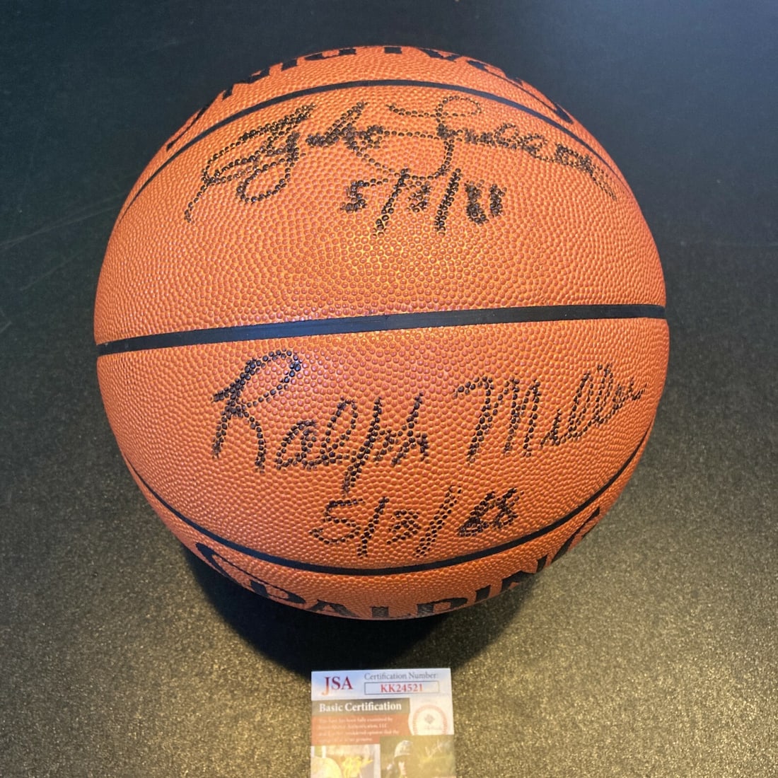 1988 NBA HOF Signed Basketball Miller Unseld Lovellette JSA COA: 1988 NBA HOF Signed Basketball Miller Unseld Lovellette JSA COA Celebrate basketball history with this original 1988 NBA Hall of Fame Induction Class signed basketball. Featuring the autographs of leg