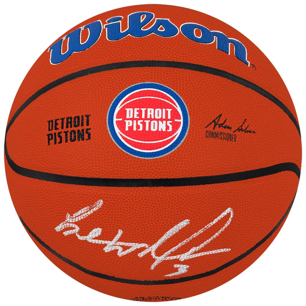 Ben Wallace Autographed Detroit Pistons Logo Wilson NBA Basketball with COA (1 of 1)
