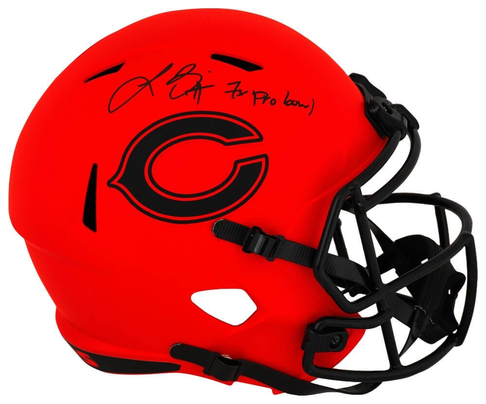 Chicago Bears RAVE Replica Helmet Autographed by Lance Briggs with 7x Pro Bowl Inscription: Chicago Bears RAVE Replica Helmet Autographed by Lance Briggs with 7x Pro Bowl Inscription This Chicago Bears Rave Riddell full size speed replica helmet is signed by Lance Briggs and features a '7x P