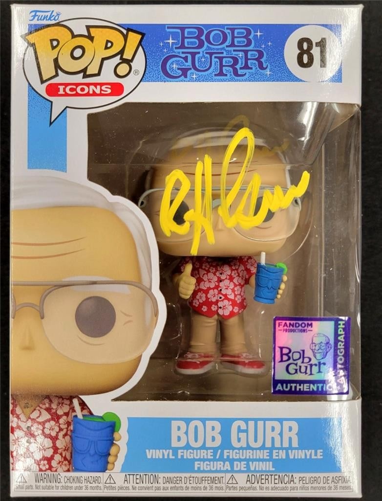 Bob Gurr Signed Funko Pop! Figure Disney Imagineer Beckett Authenticated: Bob Gurr Signed Funko Pop! Figure Disney Imagineer Beckett Authenticated This is an original Funko Pop! figure signed by Bob Gurr, a renowned Disney Imagineer. The autograph has been authenticated by