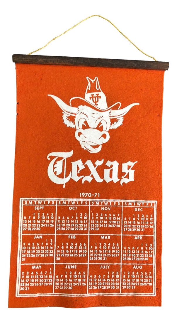 Vintage Texas Longhorns 1968-1969 Football Banner 70% Wool 30% Rayon: Vintage Texas Longhorns 1968-1969 Football Banner 70% Wool 30% Rayon This vintage Texas Longhorns collegiate banner is a unique piece from the 1968-1969 football season, showcasing the iconic team log